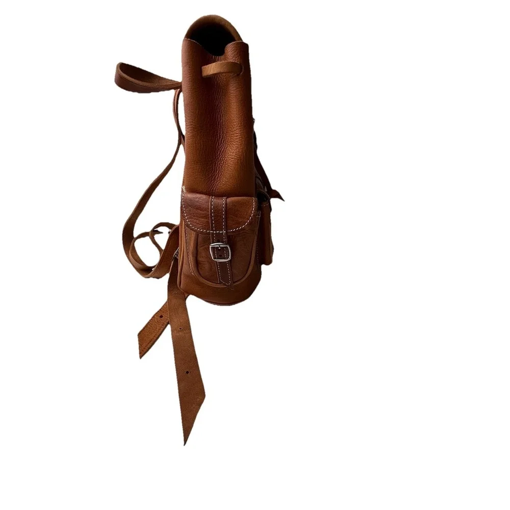 Unbranded handmade leather backpack brown
